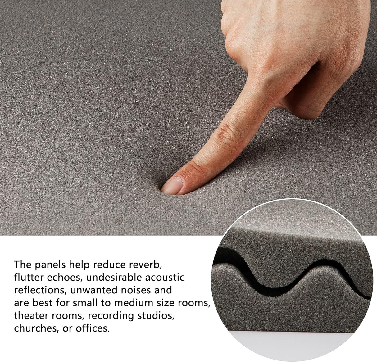 Paneles Acústicos Aislantes 12pcs - Espuma Absorbente 1x12x12