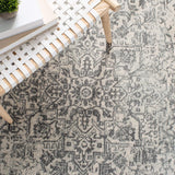 Alfombra de área, diseño oriental desgastado, modelo EVK256F