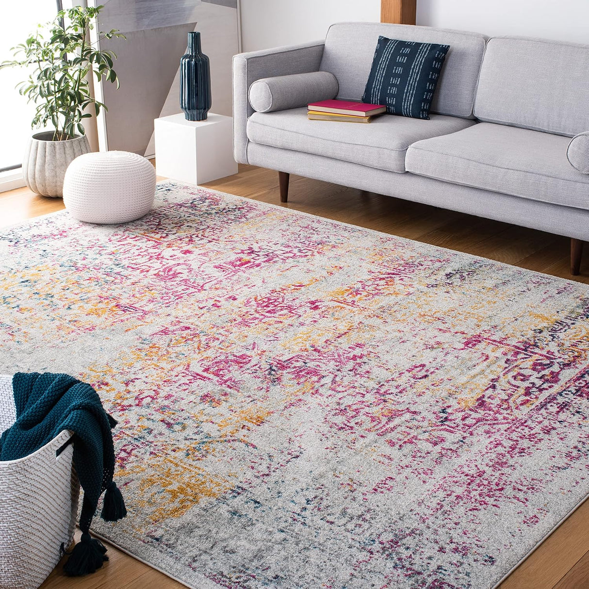 Alfombra Oriental Distressed No Desprende Pelusa EVK256Q