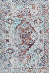 Alfombra Adiva Lavable 6x9, Antideslizante, Vintage, Modelo 6' x 9