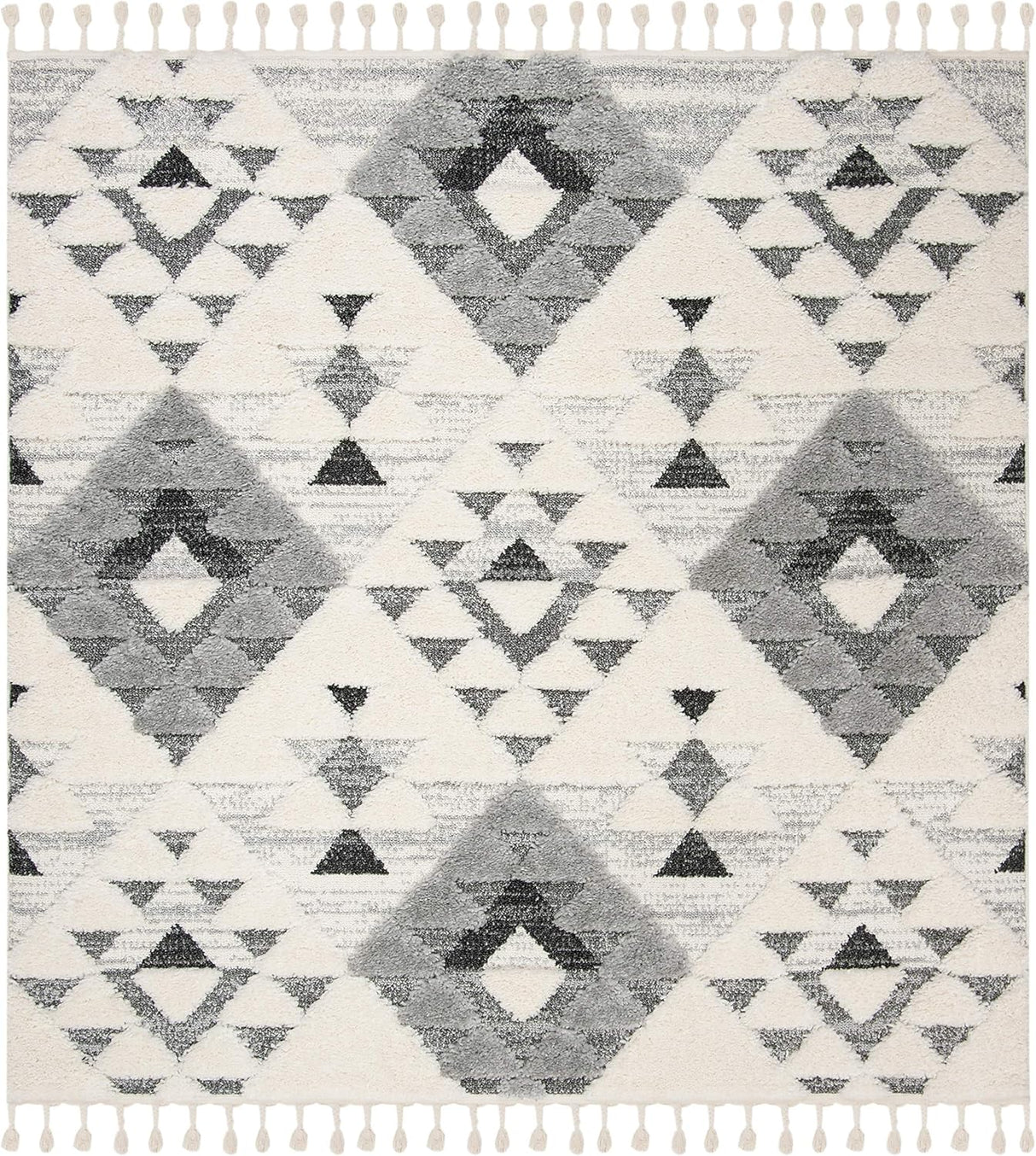Alfombra Shag Marroquí con Flecos - Diseño Boho, MTS688F