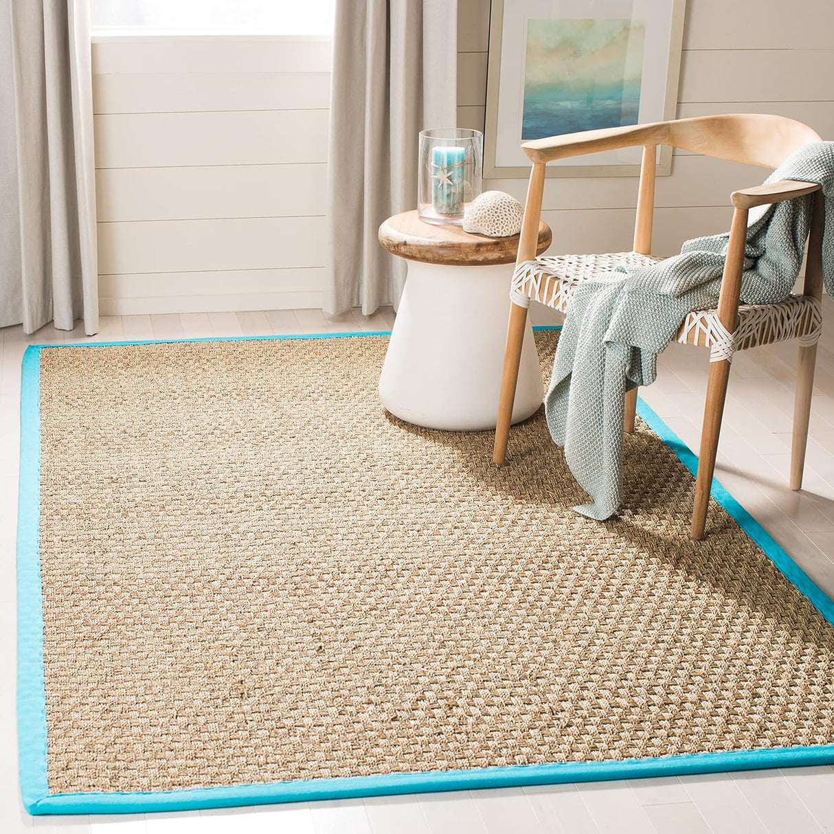 Alfombra Natural de Fibra SAFAVIEH, Diseño de Cesta, NF114S