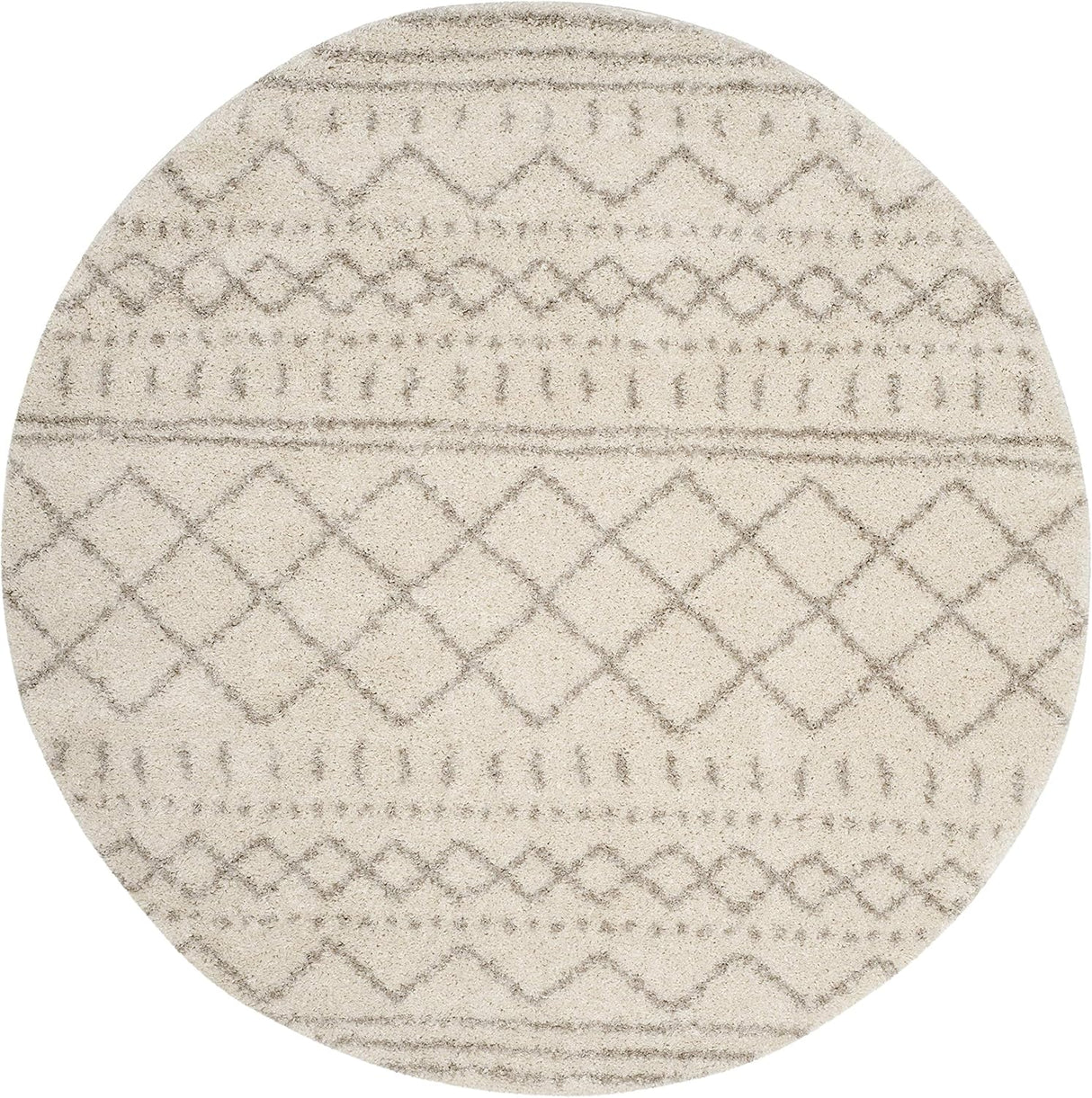 Alfombra Redonda Shag - Diseño Marroquí, 1.6 Grosor, ASG741A