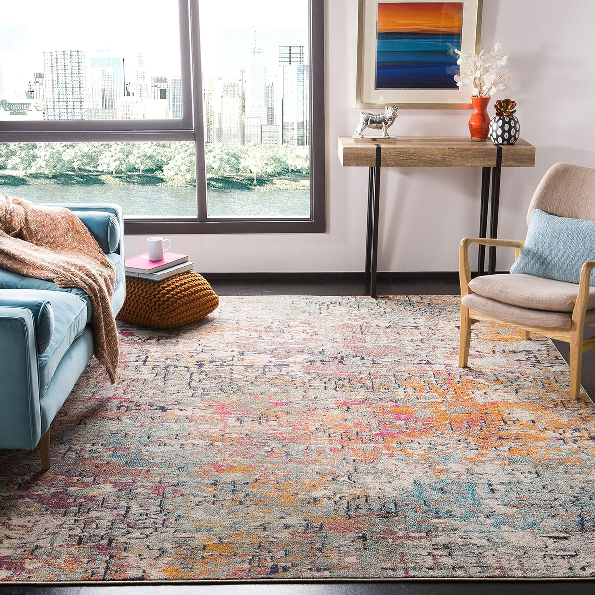 Alfombra Moderna Abstracta SAFAVIEH, Antideslizante, MAD460A