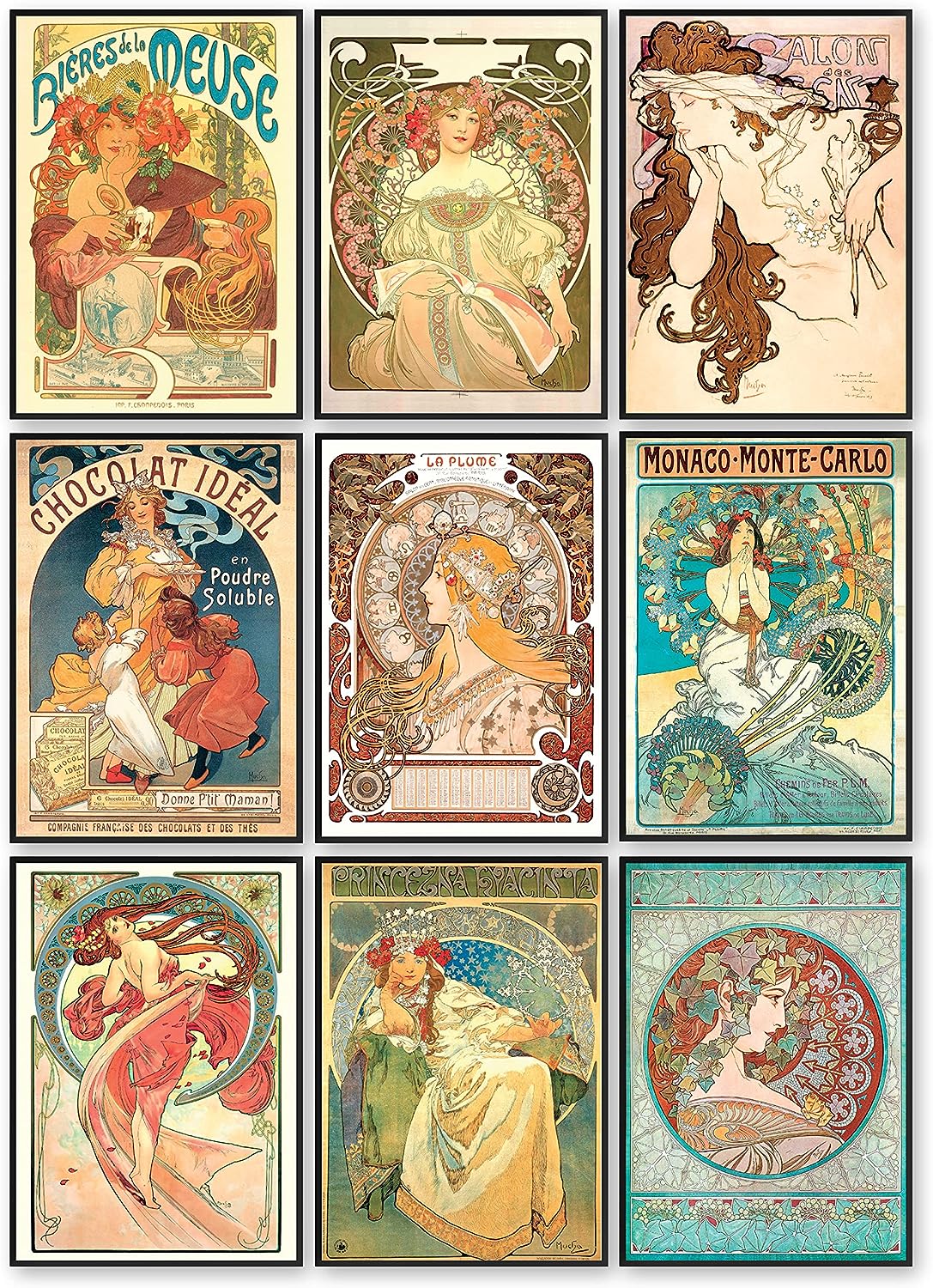 Póster vintage de Alfons Mucha estilo Art Nouveau y Art Deco