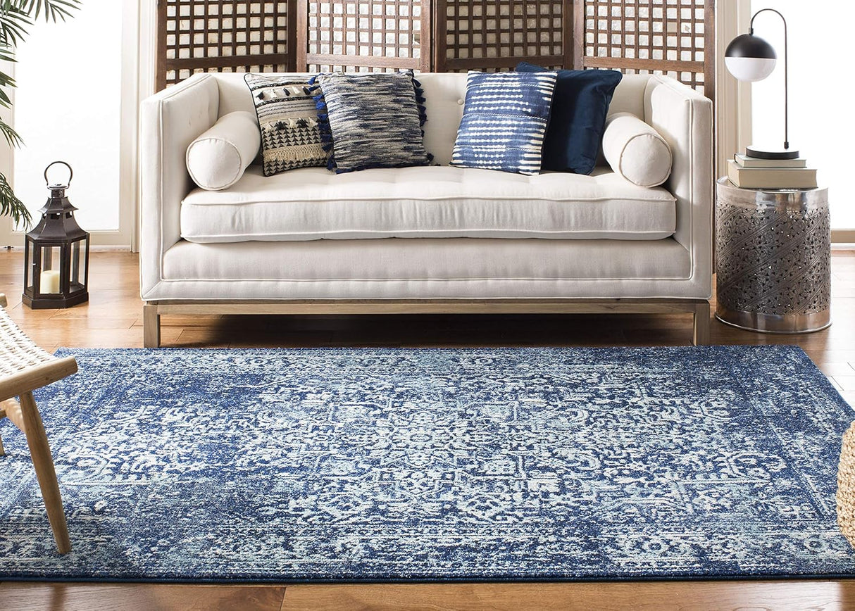 Alfombra de área, diseño oriental desgastado, modelo EVK256A