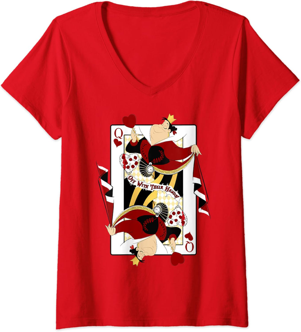 Camiseta con cuello en V para mujer Roja talla S