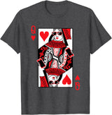 Camiseta Queen of Hearts gris oscuro para hombre talla S