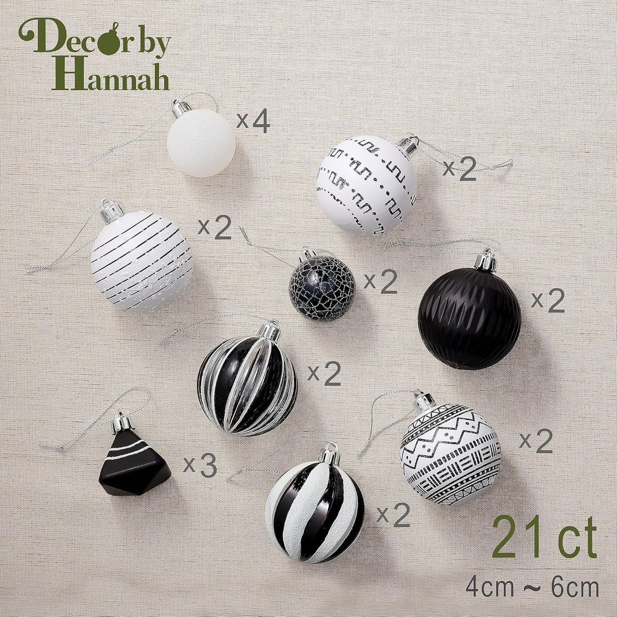 Adornos Navideños DecorbyHannah, 21ct, Boho, Shatterproof