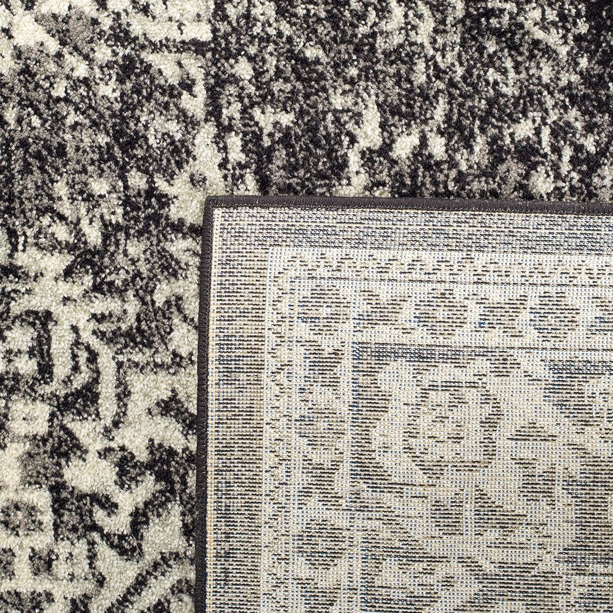 Alfombra de área - Diseño oriental desgastado, fácil cuidado, EVK256R