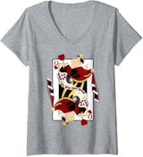Camiseta con cuello en V para mujer color gris talla S