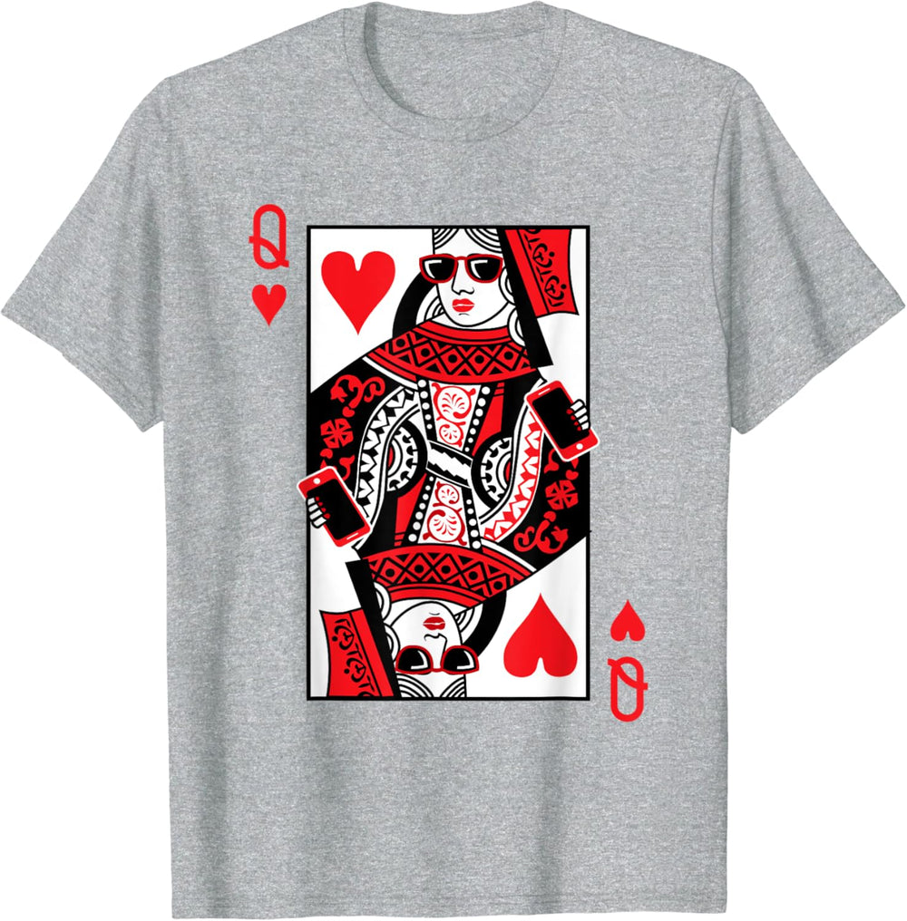 Camiseta Queen of Hearts color gris para hombre talla S