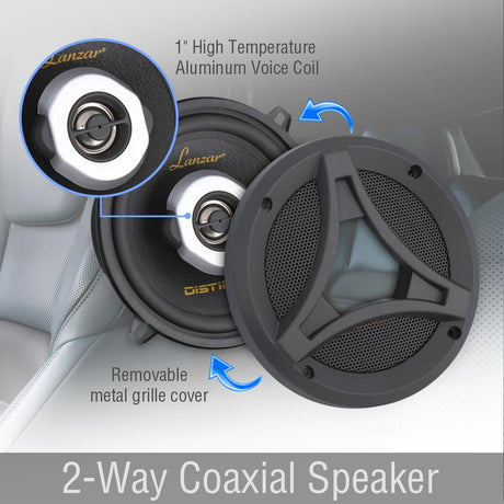 Parlantes o Altavoz de carro negro LANZAR DCT65.2