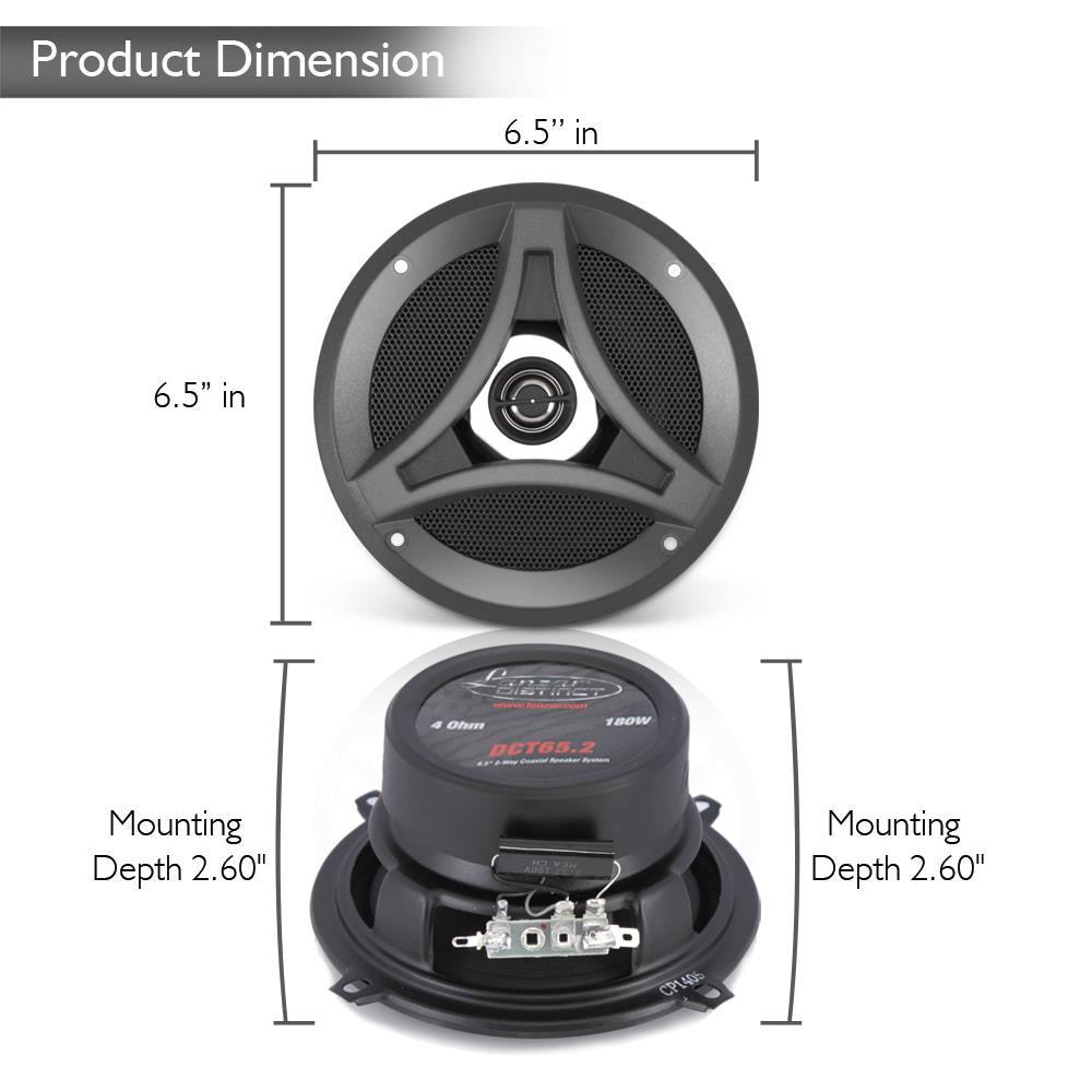 Parlantes o Altavoz de carro negro LANZAR DCT65.2