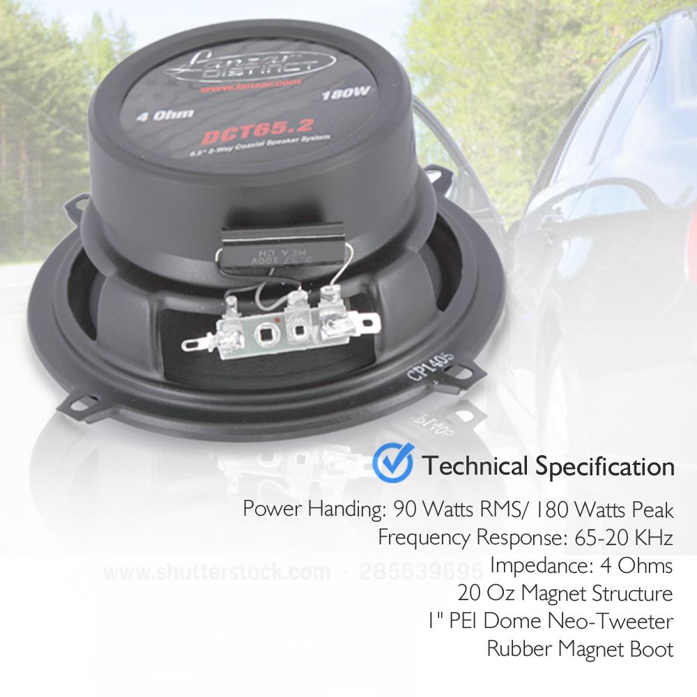 Parlantes o Altavoz de carro negro LANZAR DCT65.2