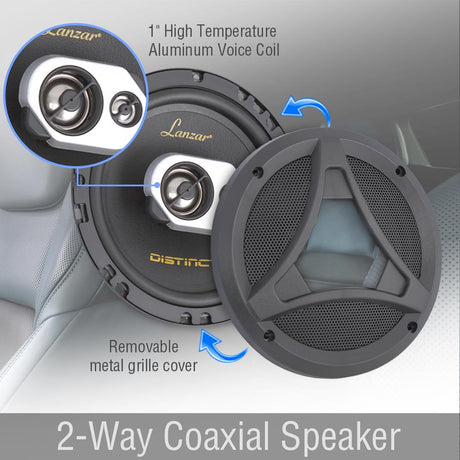Parlante o Altavoz universal de 3 vías negro LANZAR DCT65.3