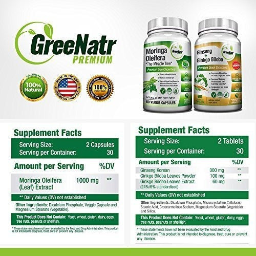 Paquete Focus + Energy | Tabletas De Panax Ginseng Y Ginkgo