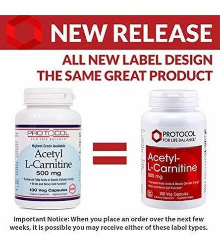 Protocolo para el equilibrio de la vida  Acetil-lcarnitina 500 Mg