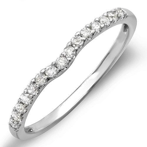 Anillo De Bodas de Oro Blanco 14k