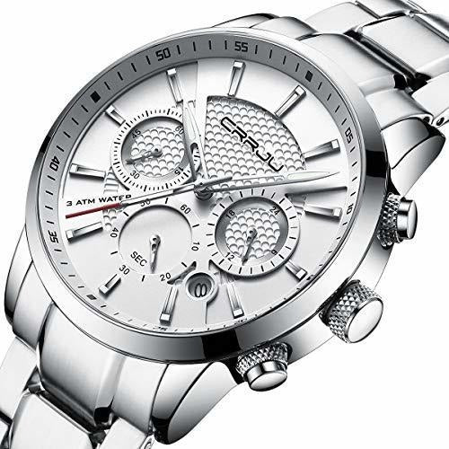 Crrju Elegant Business Date Relojes Para Hombres, Cronógrafo