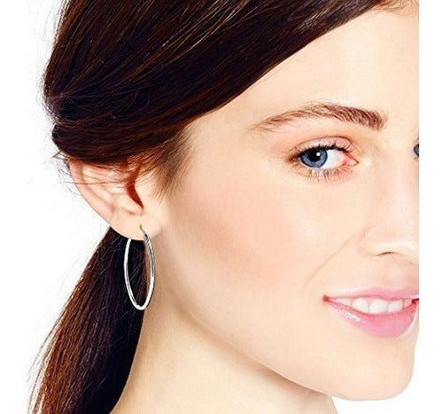 Pendientes De Aro De Plata Esterlina Ovales Modernos .925