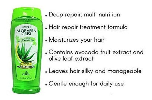 Champú Multi Nutrición Multi Aloe Vera, 13.5 Onzas