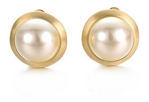 Pendientes Con Clip De Perlas De Marfil