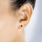 Pendientes De Zafiro Azul Y Diamantes De 1 1/2 Quilate