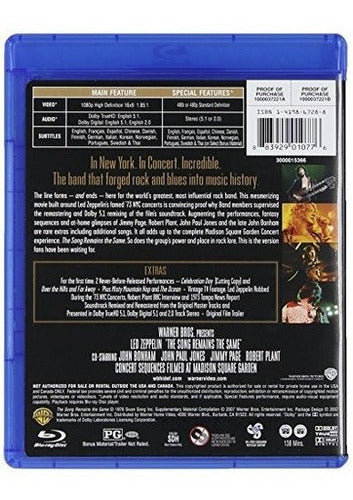 Led Zeppelin: La Canción Sigue Siendo La Misma [blu-ray]