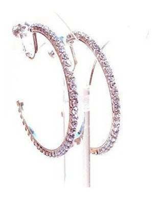 Pendientes De Aro De Cristal En Tono