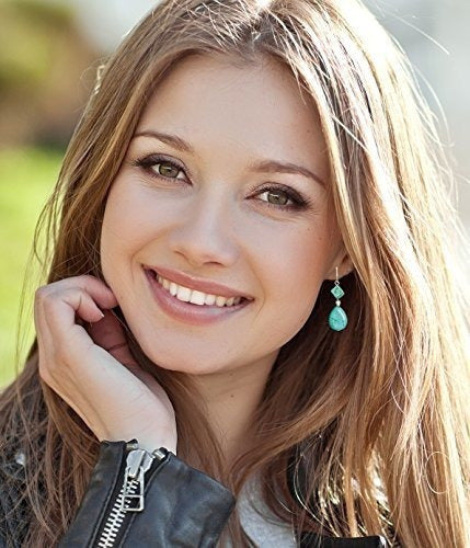 Pendientes Con Clip Turquesa De Moda Para Mujer