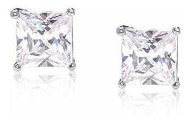 Square Princess Cut 5mm Blanco Cubic Zirconia .925 Sterling
