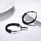Prosteel Pendientes De Aro Negro Para Mujer Círculo