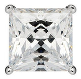 Pendientes Sólidos De Oro Blanco De 14k Princesa