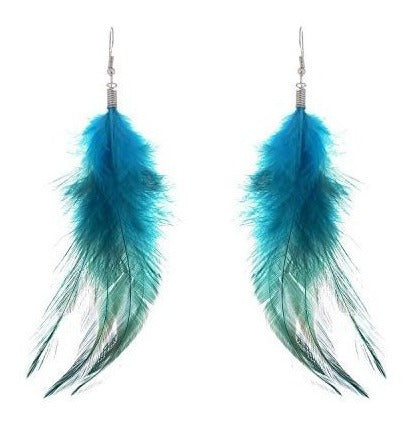 pendientes de borla de plumas para mujeres y niñas