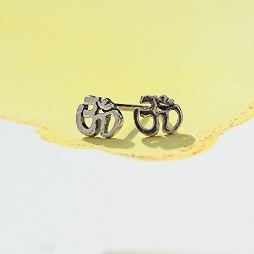 Joyas Boma Plata Esterlina Espiritual Símbolo Om Pendientes