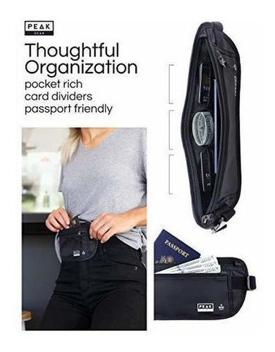 Money Belt de perfil delgado Con Seguro Antirrobo