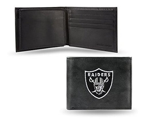 Billetera Billetera De Cuero Bordada De Los Raiders