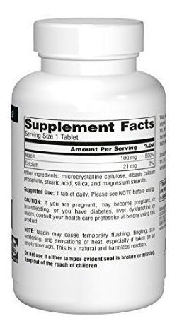 Suplemento De La Vitamina B-3 100mg De La Fuente De Niacina