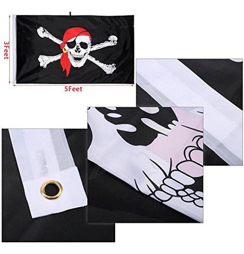 Hestya 2 Piezas Jolly Roger Bandera Pirata Bandera Del