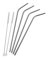 4 Pajuelas Extra Largas De Acero Inoxidable