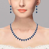 Pendientes de collar de novia con lágrima de zirconia