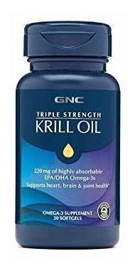 Aceite De Krill Triple Fuerza Gnc 30 Cápsulas Blandas