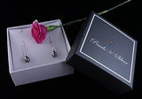 Pendientes De Perlas Negras Para Mujer Plata
