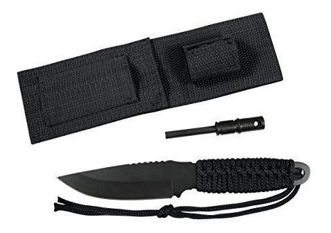 Cuchillo Rothco Paracord Con Iniciador De Fuego (negro)