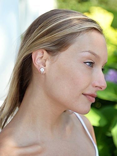 Aretes Solitarios redondos con gemas de 0.315