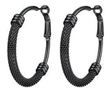 Prosteel Pendientes De Aro Negro Para Mujer Círculo