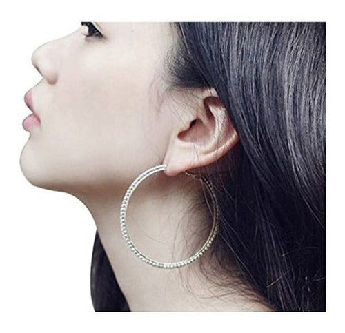 Pendientes De Aro De Plata Chapada Con Diamantes