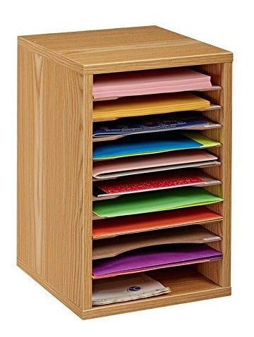 Organizador de literatura ajustable de madera