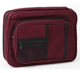 Estuche Bíblico De Lona Reforzada En Color Burdeos Con Asa
